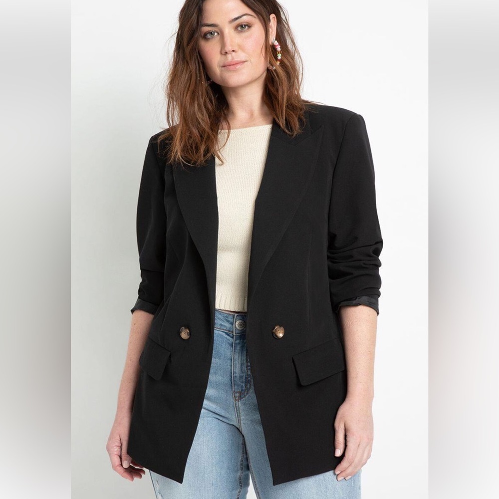 Eloquii Black lightweight blazer size 20